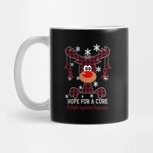 Reindeer Hope For A Cure Multiple myeloma Awareness Christmas Mug